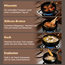 Gusseisenpfanne | Robuste, dicke Kochtöpfe | Induktionsgeeignet für Gas-/Herde | Gleichmäßige Wärmeverteilung | Langlebig zum Braten/Schmoren/Frittieren/Kochen | Traditioneller Topf - Übersicht 3