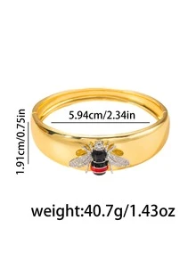 Brazalete de diseño de abeja con goteo de lujo de circonita cúbica de alta gama con estilo europeo y americano de moda, regalo elegante para novia, fiesta, joyería con ambiente - Joyería de Lujo - Ver 5