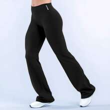 DYFINE Impact Quick-Dry Cool Touch Sculpting Collection - Flare Booty Leggings, Airy Feel, Butt Lifting Yoga Pants For High-Impact Fitness, Running & Training, All-Season Wear - 黑色 - 查看 3