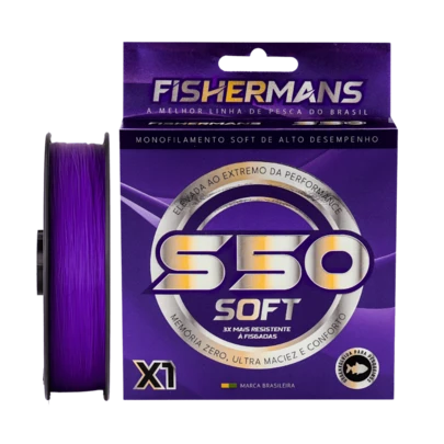 Linha de Pesca Monofilamento Fishermans S50 X1 Soft - 300 Metros Ultra Performance Maciez Desempenho - 0.33mm