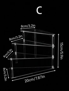 一套三层/四层旋转亚克力蛋糕甜点架，现代简约高透明三角形纸杯蛋糕展示架，适用于圣诞节、派对、婚礼庆典 - 無色 - 查看 8