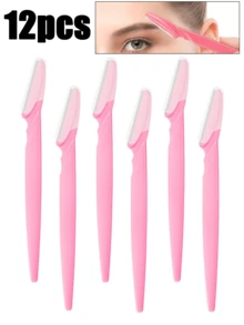 60/30/24/12/6pcs Multi-Color Eyebrow Trimmer And Razor Set, Exfoliating And Hair Removal Tool, Body And Facial Hair Grooming Tool, Long Handle Blade With Protective Cover, Makeup, Affordable, Travel, Bedroom, Cosmetic Accessories, Cheap - Multicolor - View 7