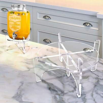 Giá đỡ bình đựng đồ uống, chất liệu acrylic, có thể đựng bình thủy tinh và ấm đun nước, đế đặt sàn, thích hợp cho các bữa tiệc, gia đình, sự kiện phục vụ ăn uống, đường kính tối đa 7,87 inch.
