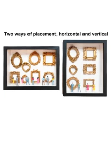 1 Set DIY Mini Museo Caja de Silueta Combo, Incluye Marco de Foto Pequeño y Figuritas en Miniatura. Este Set de Caja de Silueta 3D cuenta con Área de Exhibición de Foto Personalizable y Figuritas en Miniatura, Puede Personalizarse con Fotos y Pequeñas Estatuas, Sirve como Recuerdo Decorativo Personalizado - multicolor - Ver 10