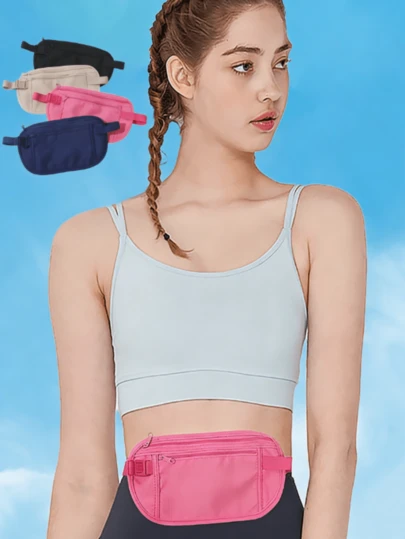 1pc Ultra-Thin Foldable Waist Bag, Unisex – Large Capacity, Multi-Functional Anti-Theft Design, With Adjustable Shoulder Strap, Perfect For Mobile Phone, Keys, Passport Card, Travel Bag | Minimalist Waist Bag | Running Waist Bag