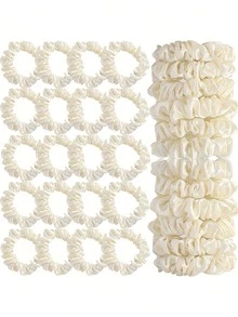 20pcs Multi-Color Satin Hair Scrunchies, Suitable For Women 14+, Non-Damaging, Practical & Fashionable Hair Accessories,Festival,Party - Multicolor - View 9