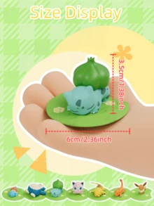 pokemon 宝可梦可爱草坪摆件，官方授权宝可梦玩偶动漫手办收藏，伊布、小火龙、杰尼龟、胖丁，模型玩具，非常适合桌面和汽车装饰，适合作为派对礼物送给朋友，也是生日和节日的绝佳礼物。 - 彩色 - 查看 3