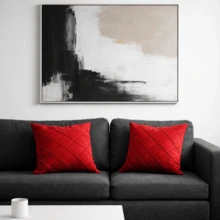 Set Of 4 Cushion Covers 40x40 Cm Premium Suede Decorative Luxury For Sofa, Living Room, Bedroom With Zipper - 4 紅 - 查看 6