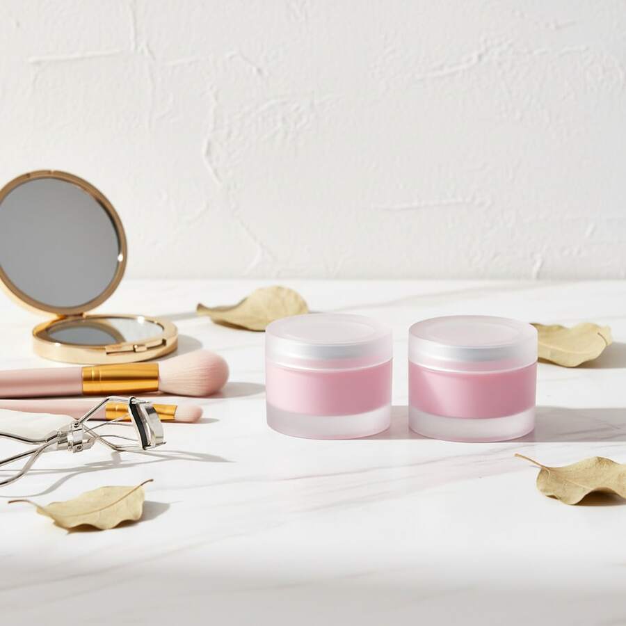 1pc 2in1 Double End Cute Empty Lipstick Bottle Lipstick Container Case Pink Color Macarons Empty Cosmetic Containers For Lip Mask - Pink - View 1