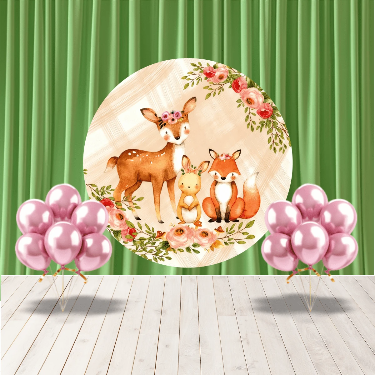 Painel Redondo Bosque Tecido 1,50 X 1,50c/elástico - 4 YEARS - Visão 1