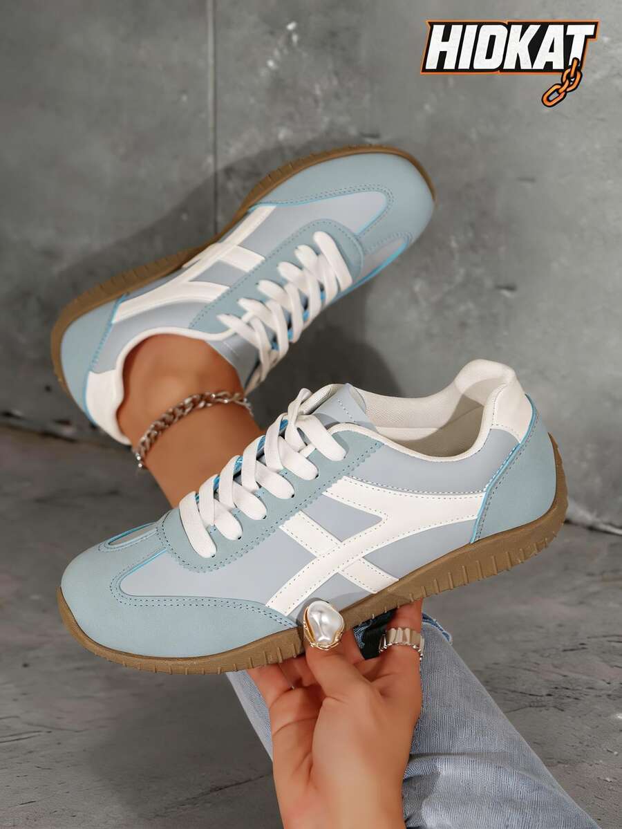 Hidkat Women's Summer Casual Flat Shoes, Lightweight Slip-On Outdoor Sports Shoes With Color Blocking, Comfortable And Non-Slip, Suitable For Spring And Autumn