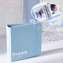 1个精美迷你三环照片卡活页夹 - 韩流偶像卡片收藏册 - 便携式3英寸拍立得迷你相册 - DIY手账和剪贴簿用品，带挂件孔的精美透明迷你相册 - A - 查看 8