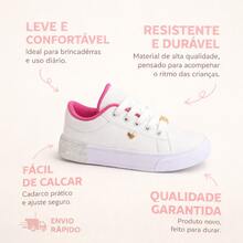 Girls' School Sneakers | Stylish And Durable, Perfect For School | Sizes 25 To 36 | GET YOURS NOW! - 白色粉紅色閃光 - 查看 6