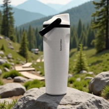 0'wala 30oz Honeycomb Pattern Insulated Water Cup, Double Drinking Spout, One-Click Opening And Leak-Proof Lock, Three-Layer Vacuum To Keep Cold For 24 Hours, Stainless Steel Portable Handle, Suitable For Car Cup Holder, Large-Capacity Water Cup For Men And Women For Sports And Fitness Commuting - 黑與白 - 查看 3