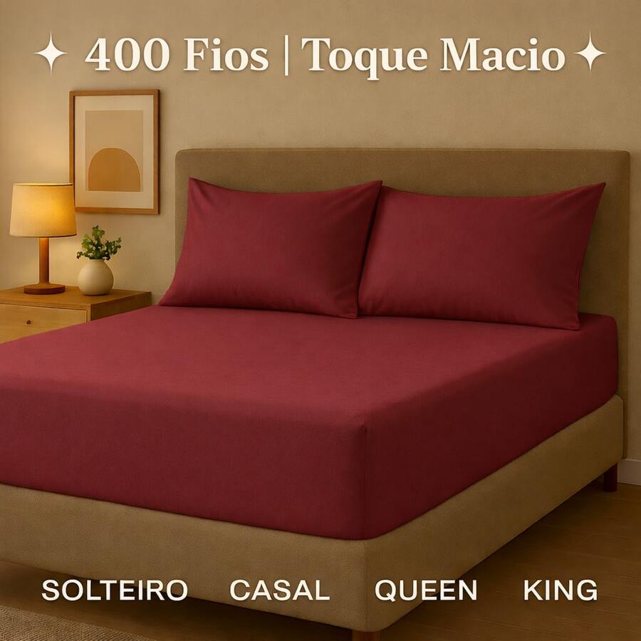 400 Thread Count Bedding Set King / Queen / Standard Double / Single Sheet + Pillowcases - 紅木色 - 查看 1