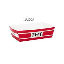 10pcs/20pcs/30pcs TNT Pixel Paper Potato Chips Paper Boxes - Disposable Red Explosion Boat Pattern Paper Plates For Nachos, Fries & Snacks, Perfect For Pixel Themed Birthday Parties Baby-Shower Men Women - Multicolor - View 8
