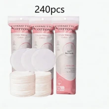80pcs Makeup Remover Pads, Gentle Skin-Friendly Makeup Remover Pads - Multi-Use Facial Cleansing Wipes For Daily Skincare. Ultra-Soft Facial Cleansing Pads - Lint-Free Makeup Remover Wipes For Sensitive Skin. Premium Hydrating Facial Pads - Multicolor - View 10