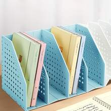 1pc 4-Panel Foldable Book Stand, Adjustable Student Desk Book Holder, Collapsible File Organizer, Book Storage Rack, Office & School Supplies, Suitable For Home, Book Decor, Bookshelf Organization And Stylish Book Display, Large Capacity, Sturdy, Applicable For Desk Storage, Desktop Decor, Student Gift, Study Room Organization, Convenient Storage, Room Decoration, Office Desk Accessory, Living Room Decor, Back To School Gift - White - View 7