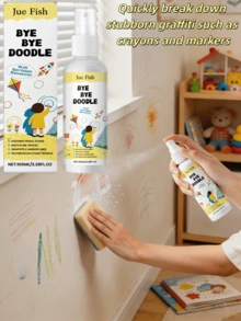 Wall Graffiti Cleaning Spray, Household Wall Stain Care, Pencil And Crayon Instant Cleaning Spray. Specially Formulated To Quickly Dissolve Stubborn Graffiti Like Markers And Crayons, Easily Wipes Away Without Leaving Any Residue. Extremely Convenient To Use. - Chất lỏng - Xem 1