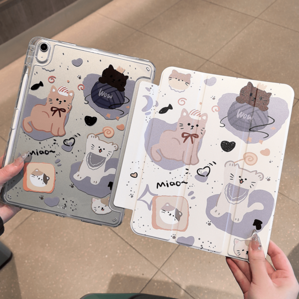 Ốp lưng máy tính bảng Air 11, Vỏ bảo vệ, Vỏ gập ba bảo vệ máy tính bảng với khe cắm bút cảm ứng, Mặt lưng acrylic trong suốt cao cấp, Khóa từ chống trầy xước, chống cong vênh, Tự động ngủ/thức/Tiết kiệm pin thông minh, Tương thích với iPad A16, thế hệ thứ 11, 10, 9 10.2", Air 11 (M3), Air 11 (M2), Pro 11