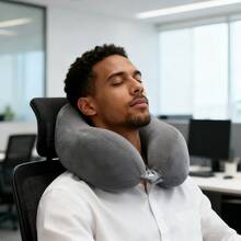 Ergonomic U-Shaped Neck Pillow With Storage Bag, Slow Rebound Head Support, Machine Washable, Lightweight And Portable, Suitable For Travel, Office, And Airplane Use, Stylish And Durable, Convenient Design, Soft And Comfortable For Sleeping, Mixed Colors, Compact And Lightweight, Easy To Store, Suitable For Home And Travel Use, Airplane Travel Pillow, Airplane Travel Pillow, Car Travel Pillow, Office Comfort, Sleep Aid, Stylish Design, High-Quality Foam, Breathable. - 深灰色 - 查看 9
