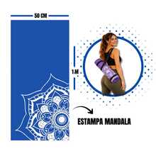 Tapete de yoga EVA 1m x 50cm x 5mm Estampado para Yoga, Pilates, Fitness, Alongamento e Academia - Azul - Visão 2