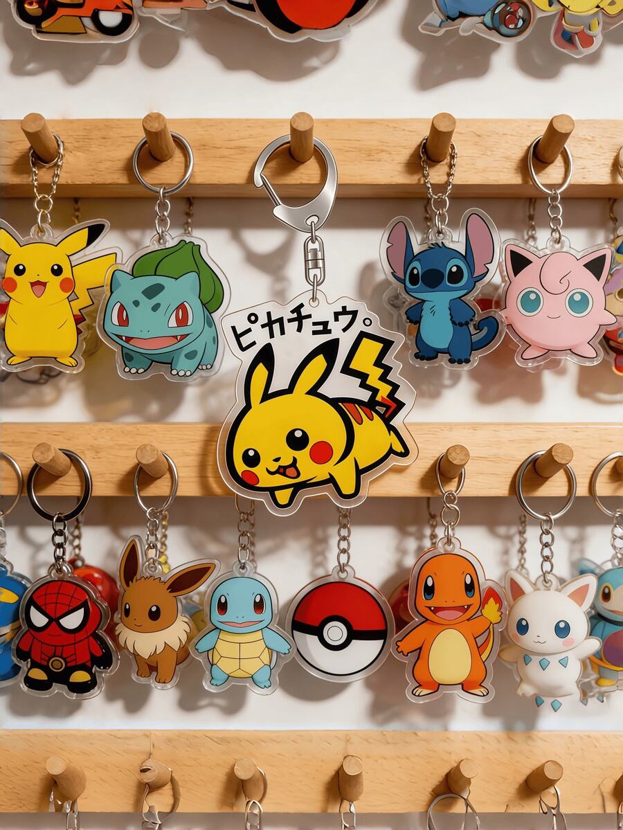 pokemon Móc khóa dễ thương, Bộ quà tặng móc khóa dự tiệc, Mặt dây chuyền đáng yêu chất lượng cao, Quà tặng sinh nhật và ngày lễ - Nhiều màu - Xem 1