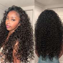 Jerry Curly 3 In 1 Half Wig Drawstring Band Wear Go Wig Invisible Hairline Human Hair Wigs Glueless Put On And Go Beginner Friendly Deep Wave Wigs Human Hair Drawstring Headband Wig For Women - Natural Black - View 19