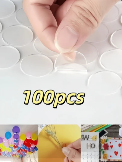 100 miếng keo dán bóng bay, băng dính hai mặt, keo dán bóng bay tự làm, phụ kiện trang trí bóng bay.