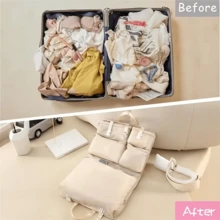 7 in 1 Reise-Aufbewahrungstaschensatz, Gepäckorganizer Taschen mit großer Kapazität, tragbare Kulturtasche Kosmetiktasche Kleidung Schuh Aufbewahrungstasche mit Fächern, Reiseaccessoires - Übersicht 5