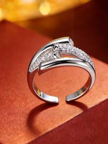 1枚不对称独特叠戴戒指，时尚高级感，适合派对、聚会、通勤等各种场合。 - 開口戒指 - 查看 5