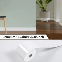 1 Rolle 5m x 10cm selbstklebender Sockelleistenschutzstreifen, dicke Großrollenvariante, ablösbarer Wandaufkleber, PVC Marmor Europäisches Muster Fliesentapete, DIY rückstandslos entfernbar, geeignet für Schlafzimmer - 3,94 x 196,85 Zoll - Übersicht 14