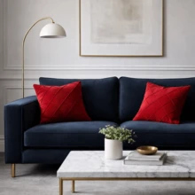 Set Of 4 Cushion Covers 40x40 Cm Premium Suede Decorative Luxury For Sofa, Living Room, Bedroom With Zipper - 4 紅 - 查看 2