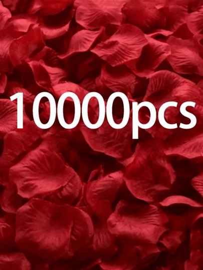 10,000pcs Artificial Silk Rose Petals, Suitable For Weddings, Red Rose Petals Decor, Lifelike Satin Rose Petals To Create Wedding Atmosphere, Red Rose Petals, Rose Petal Decor, Everlasting Rose Petals, Rose For Your Loved Ones, Romantic Wedding Decor And Gift For Partner, Gift Box Filler, Romantic Aisle And Room Decor, Wedding Aisle Petals, Wedding Decoration, Holiday Petals