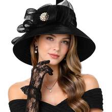 Sombreros Derby para mujer, tocados para fiestas de té y bodas, ideales para ocasiones formales en la iglesia. - SD704 - Ver 18