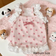 1pc Soft & Comfortable Ditsy Floral Sleeveless Dress For Small Dogs & Cats, Lightweight & Breathable, Suitable For Spring/Summer/Autumn, Prevent Shedding, Fit For Pug, French Bulldog, Pomeranian, Golden Retriever, Outdoor Walking, Holiday Gift - Pink - View 2