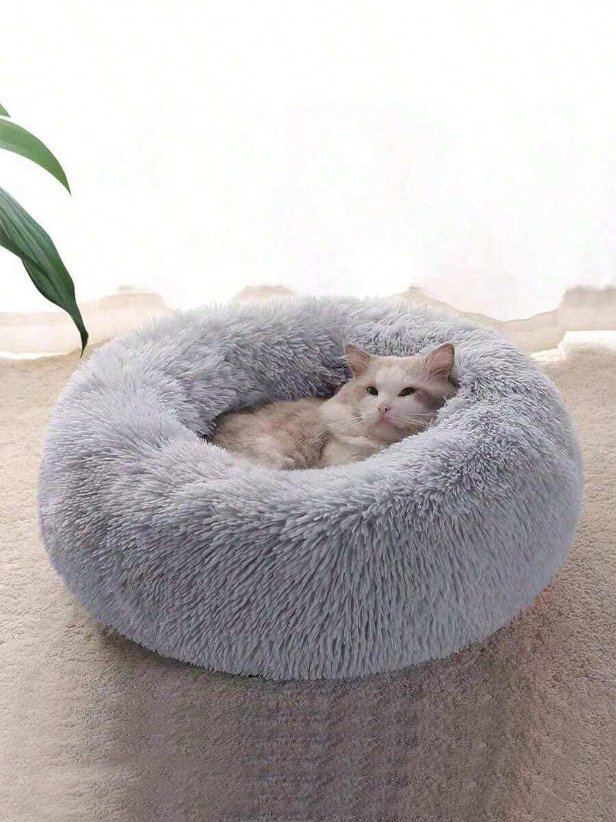 Soft Long Plush Round Pet Bed, Suitable For Cats Or Small Dogs. Available In Mini And Medium Sizes, Warm And Breathable For Year-Round Use. Ideal For Dogs And Cats, Easy To Clean. Pet Bed, Pet Nest, Pet Supplies. - Multicolor - View 1