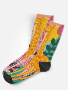 Tất nam in hình 360° thời trang - Tất cổ cao họa tiết hoạt hình, ngựa vằn, hươu cao cổ, báo, động vật, họa tiết dễ thương và độc đáo, tất đôi bền chắc, tất thời trang phong cách hoạt hình, phù hợp cho mặc hàng ngày, lễ hội, tiệc tùng và làm quà tặng. - Nhiều màu - Xem 5