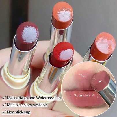 HERORANGE Lápiz labial de oso lindo, textura suave y humectante, alto pigmento y larga duración, bálsamo labial con espejo brillante y sin adherencia para maquillaje diario
