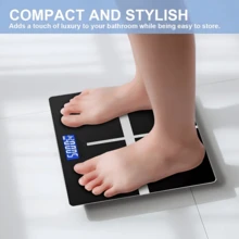 The Electronic Smart Weight Scale Is Equipped With A Random Color Soft Ruler And A Digital Bathroom Weighing Scale, Which Can Measure Up To 400 Lbs/180 Kg (Requires 2 AAA Batteries). It Is Suitable For Home Fitness And Is A Must-Have For Families. - Multicolor - View 5