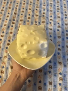 巨型奶酪方块减压球，可塑形挤压球，不弹跳，缓解压力，ASMR感官放松，圣诞礼物 - 彩色 - 查看 5