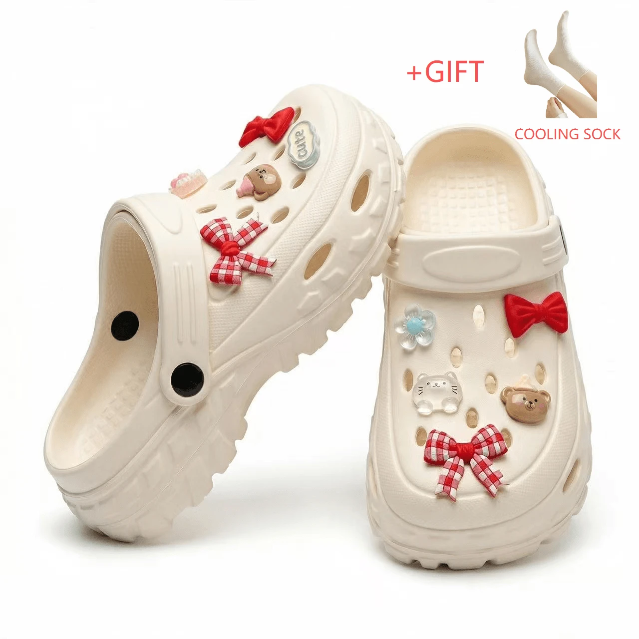 Dép xăng đan thời trang mùa hè 2026 mới, đế mềm mại, thoải mái, đa năng, chất liệu EVA. - trắng - Xem 1