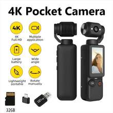 Máy quay phim bỏ túi độ phân giải cao 4K với màn hình 1.9 inch và khả năng xoay 180° - Hỗ trợ quay video 4K, thẻ nhớ SD 32GB, sạc USB-C, ổn định hình ảnh kỹ thuật số, tự động lấy nét, phù hợp cho các hoạt động thể thao ngoài trời, quay video, du lịch và nhiều hơn nữa - Máy quay vlog di động - Nhiều màu - Xem 11