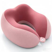 Memory Foam Travel Pillow, Upgraded Airplane Travel Neck Pillow 100% Pure Memory Foam Travel Pillow, Ideal For Airplane Flights, Car Trips, Train Journeys, And Office Naps. Available In Multiple Colors. - 玫粉 - 查看 4