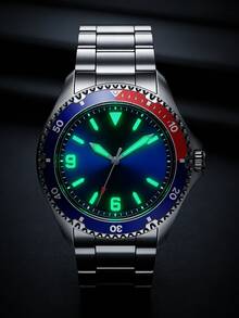 Orient 男士自动机械表，蓝色表盘，潜水风格不锈钢表壳，200米防水，百事圈，经典腕表，时尚配饰，适合度假、派对、日常佩戴。情人节、结婚纪念日送给丈夫、男友的理想礼物。 - 藍色 - 查看 9