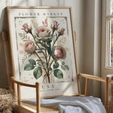 1-Piece Print Of An American Flower Market, American Rose Wall Art, Vintage Poster Of The National Flower (Optional Frame) - A - View 7