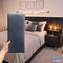 Dubai Modular Headboard Kit For Rectangular Upholstered Box Bed With 20x45 Cm Plate - 灰色 - 查看 2