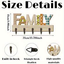 2D Flat Wooden Wall-Mounted Key Holder With Decorative "Home" Letter - Easy To Install, Modern Style, Suitable For Entryway Organization, Home Key Storage Box | Decorative Wall-Mounted Hoy | Wooden Key Rack, Wall Storage And Organization - A - View 5
