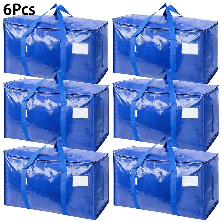 Large Moving Bags Or Storage Bags With Backpack Straps, Zippers, And Handles - Durable Packing Bags, Available In 1/3/6-Piece Sets, Suitable For Moving, College Dorms, Holiday Decorations, Seasonal Storage, And Family Organization. - 查看 1