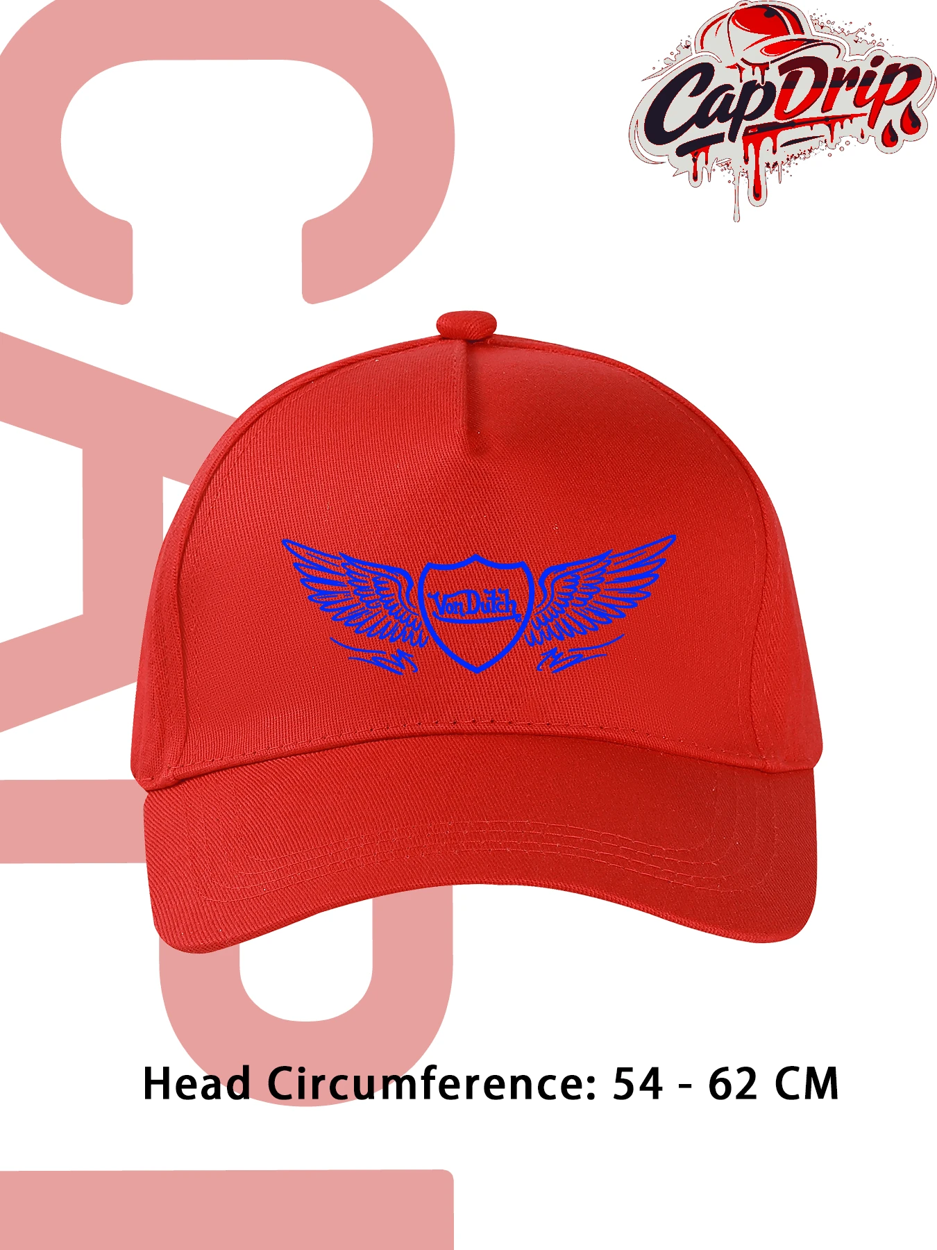 1pc Red Unisex Von-Dutchs Print Baseball Cap, Sun Hat, Curved Brim, Dad Cap. Suitable For Daily Use And Outdoor Activities. Outdoor Adjustable Sun Cap. Spring-Summer Travel, Tourism, Beach Vacation Hat. - Đỏ - Xem 1